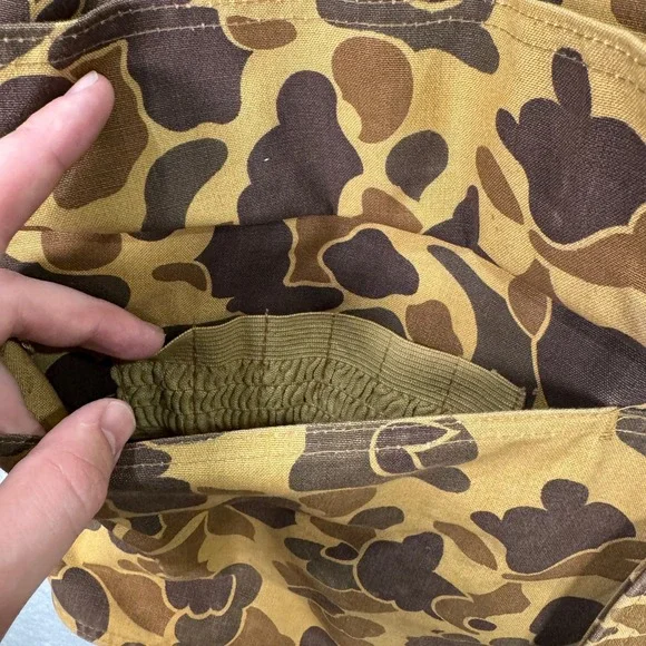 VINTAGE Sears Field Tested‎ Camo Duck Hunting Jacket Corduroy Collar Mens Large - Picture 7 of 14
